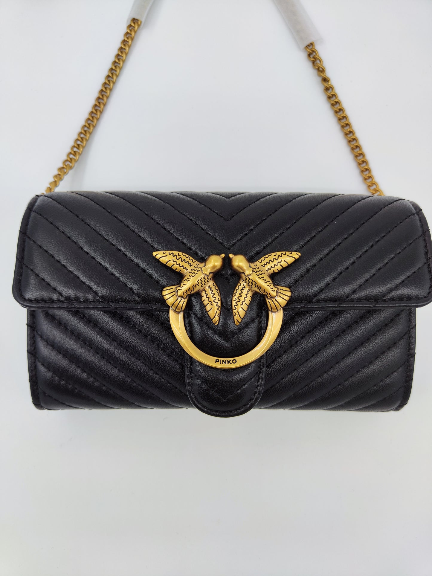 Pinko chain wallet nero