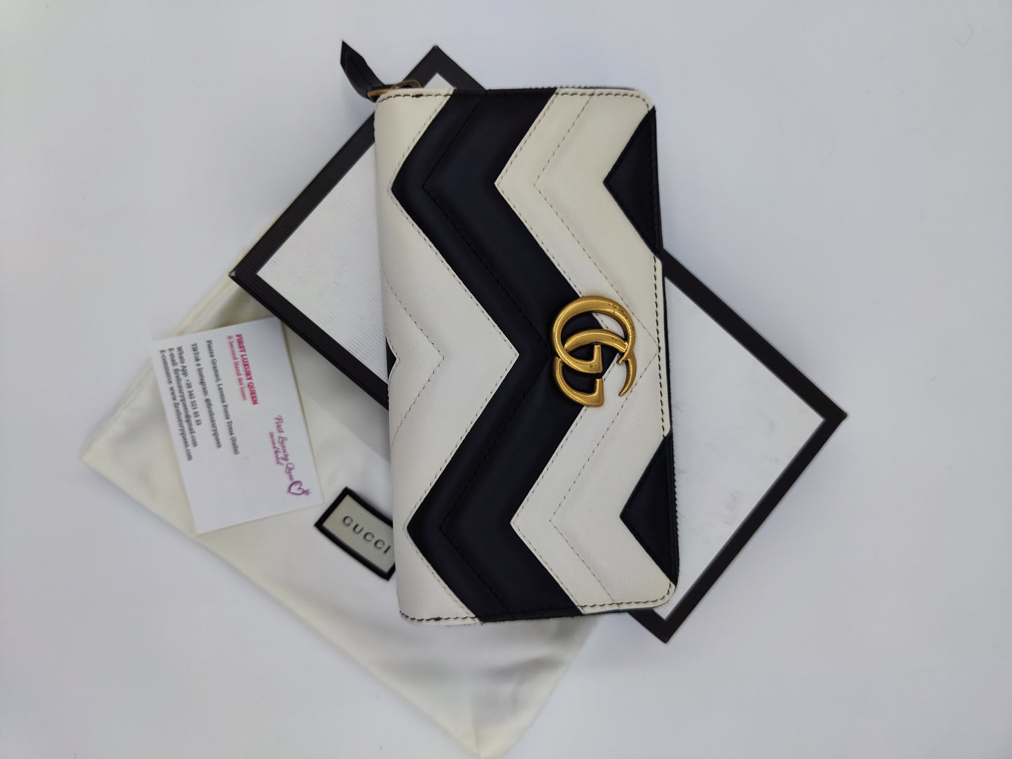 Portafoglio GG nero e bianco