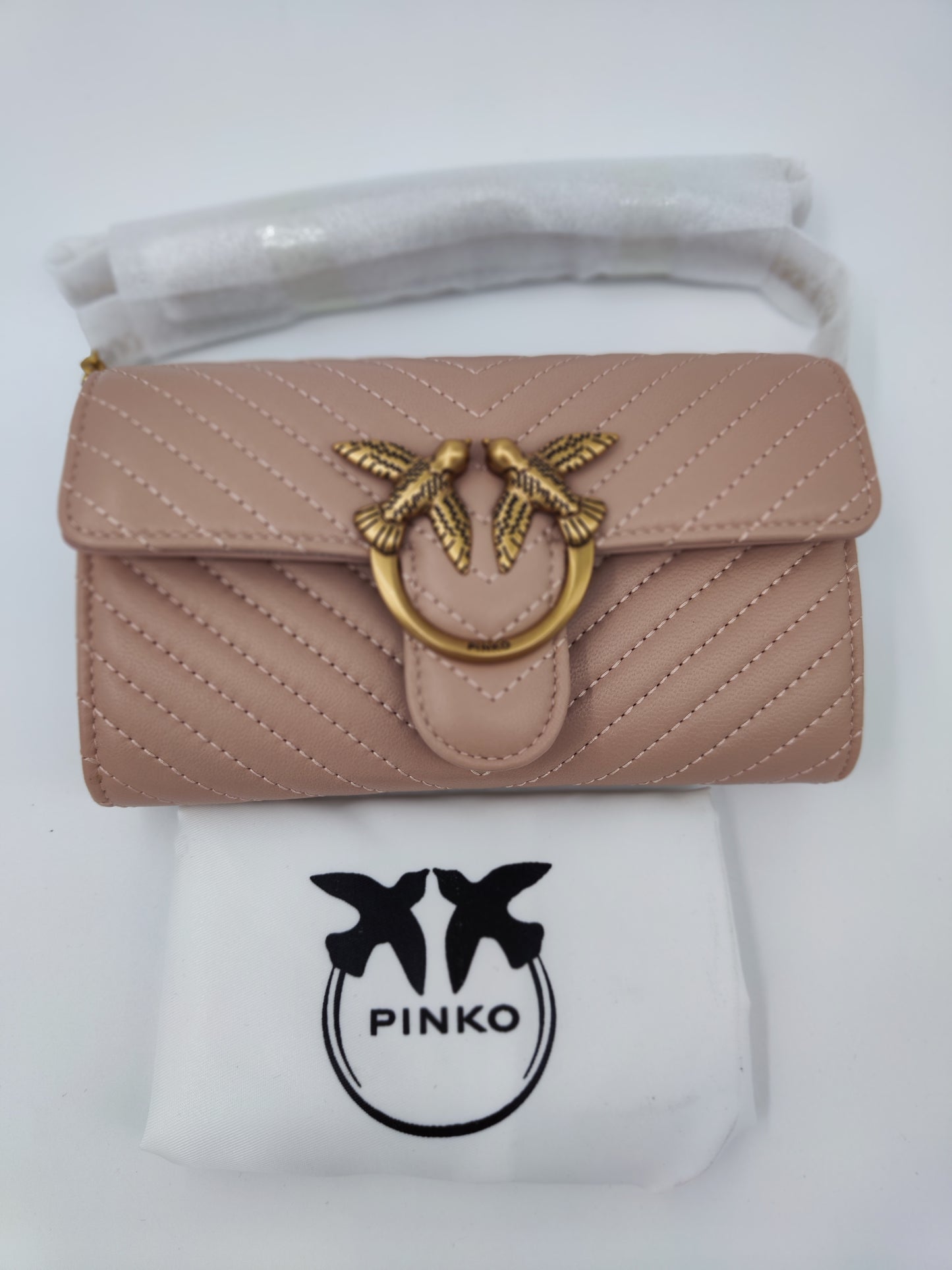 Pinko wallet chain cipria