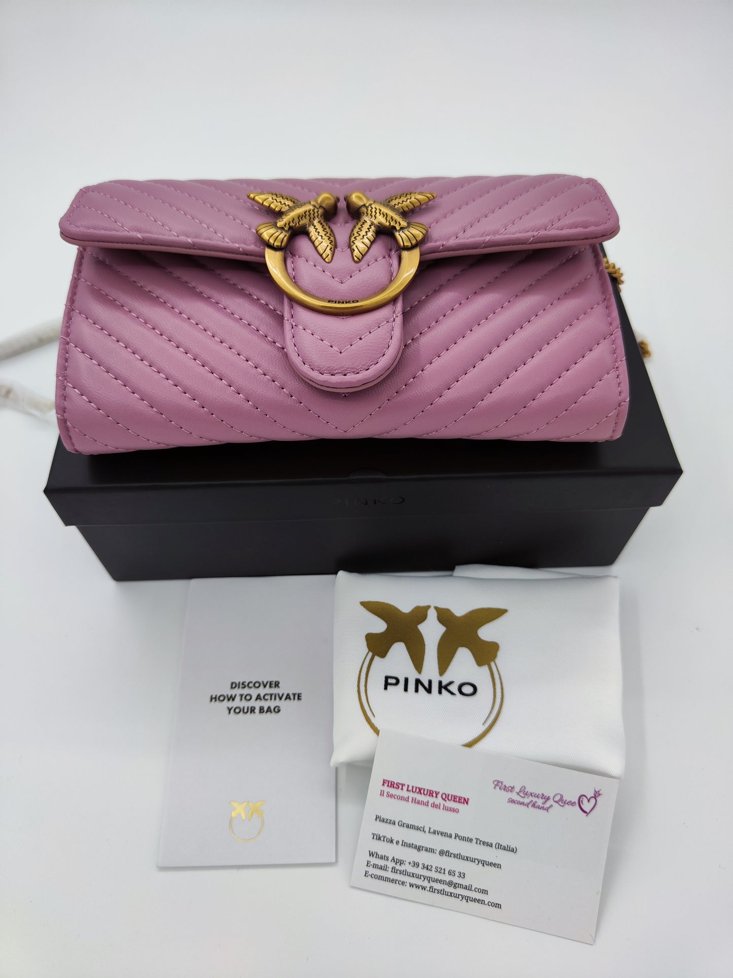 Pinko chain wallet rosa