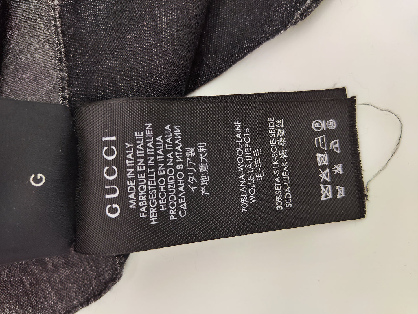 Sciarpa GG nera e grigio scuro