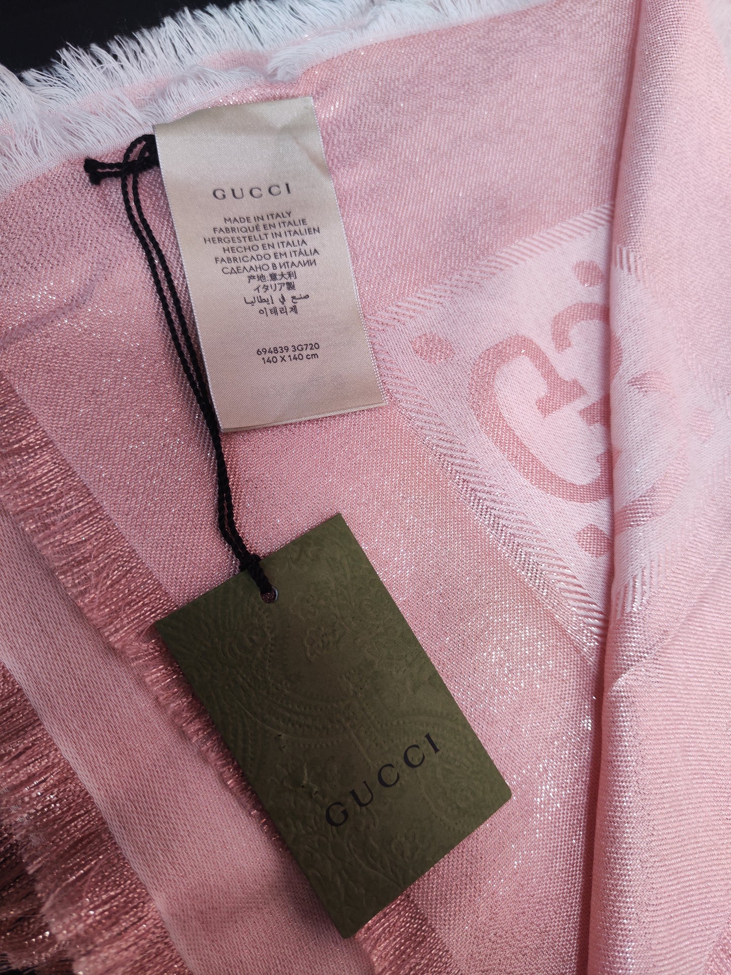 Foulard Gucci rosa glitterato