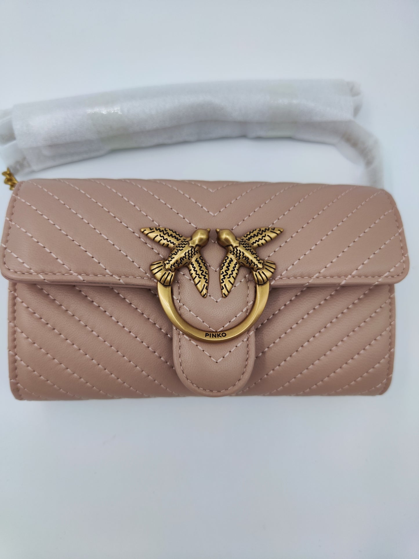 Pinko wallet chain cipria